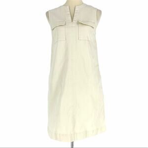 Who What Wear Cotton Sleeveless Dress Cream Women's Size XS NWT